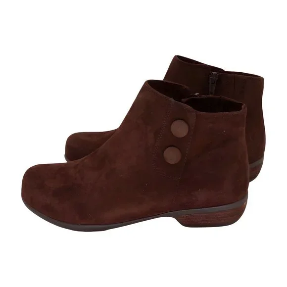 Walking Cradles Womens Evan Brown Suede Bootie Boot Size 8 Wide - Picture 4 of 6